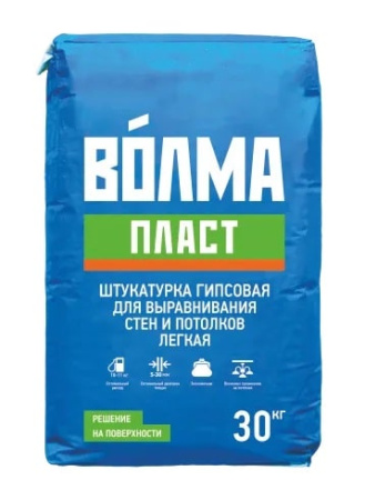 Штукатурка гипсовая "ВОЛМА-Пласт" (30 кг)  в Минске - изображение Изображение: штукатурка гипсовая "волма-пласт" (30 кг)  в Минске