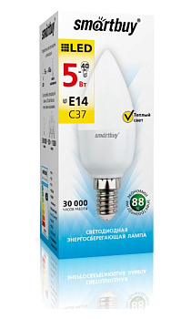 Картинка: лампа светодиодная (led) smartbuy-c37-05w/3000/e14 в Минске