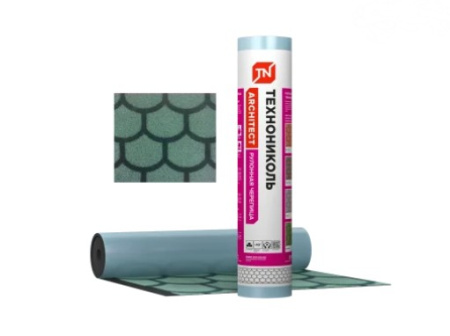 Изображение: черепица рулонная технониколь бобровый хвост, зеленая (8 м2/рул) в Минске