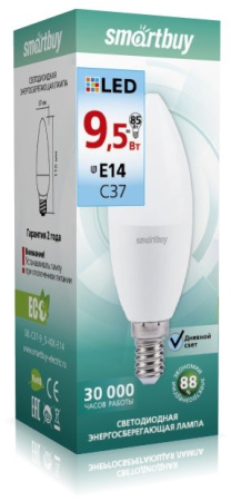 Изображение: лампа светодиодная (led) smartbuy-c37-9,5w/4000/е14 в Минске
