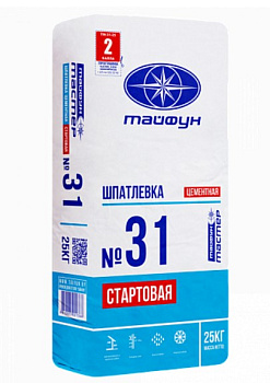 Шпатлевка Тайфун-Мастер № 31 цементная (25кг) в Минске - картинка Картинка: шпатлевка тайфун-мастер № 31 цементная (25кг) в Минске