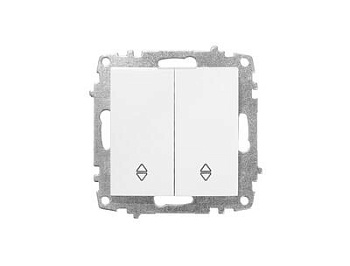 Картинка: выключатель zena vega 2-кл проходной, белоснежный, т.м.el-bi в Минске