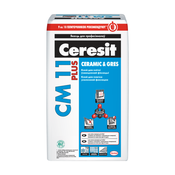 Клей для плитки Ceresit CM11 Plus (25кг) в Минске - изображение Изображение: клей для плитки ceresit cm11 plus (25кг) в Минске