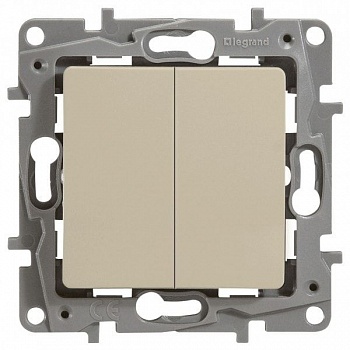 Картинка: выключатель 2 кл. (слоновая кость) etika т.м.legrant в Минске