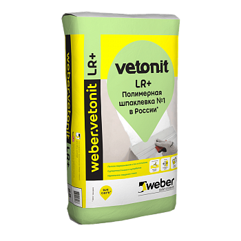 Полимерная финишная шпатлевка Weber Vetonit LR+ 20 кг. (на под.54шт) в Полоцке - картинка Картинка: полимерная финишная шпатлевка weber vetonit lr+ 20 кг. (на под.54шт) в Полоцке