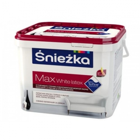Краска SNIEZKA MAX WHITE LATEX, 1л в Минске - изображение Изображение: краска sniezka max white latex, 1л в Минске