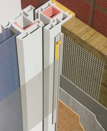 Изображение: профиль пвх  оконный примыкающий 6мм  l=2,4м с сеткой (30 шт/уп)  в Минске