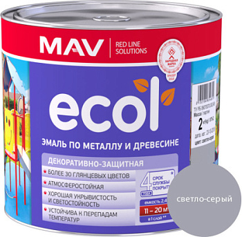 Эмаль ECOL по металлу и древесине (ПФ-115) светло-серая глянцевая 2,4л (2кг) в Полоцке - картинка Картинка: эмаль ecol по металлу и древесине (пф-115) светло-серая глянцевая 2,4л (2кг) в Полоцке