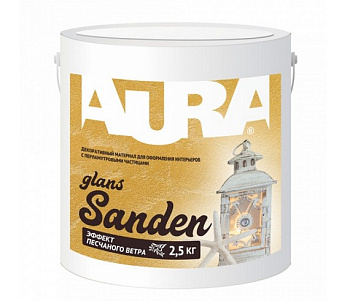 Картинка: материал декоративно-отделочный акриловый лакокрасочный «sanden glans» цвет «gold»,  банка 2,5 кг в Минске