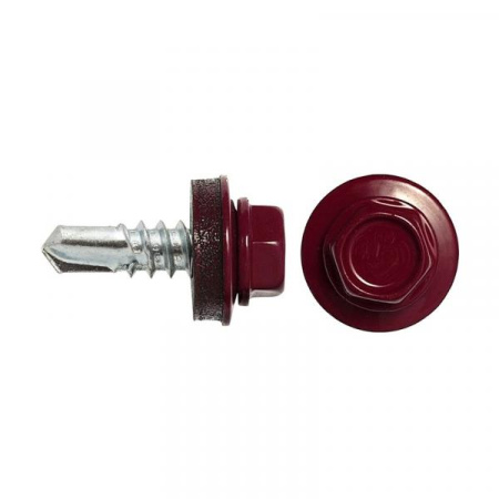 Саморез кровельный 4,8х35 RAL3005 винно-красн. (пакет/25шт) Саморез кровельный 4,8х35 RAL3005 винно-красн. (пакет/25шт)