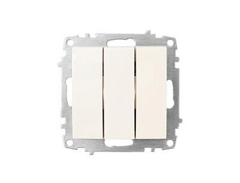 Картинка: выключатель zena vega 3-кл, кремовый т.м.el-bi в Минске