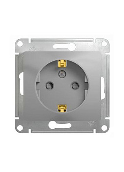 Картинка: розетка glossa gsl000345 с/з с/ш, алюм. т.м.schneider electric в Минске