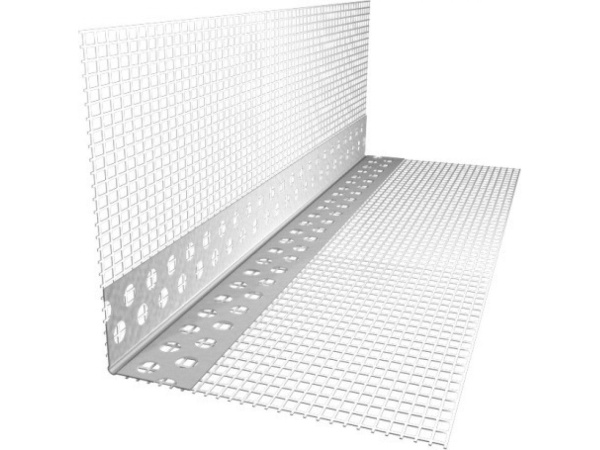 Изображение: угол перфорированный пвх с сеткой 100х150х3000мм (в пач. 50шт)   рб в #REGION_NAME_DECLINE_PP#