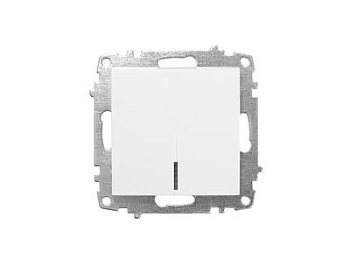 Картинка: выключатель zena vega 1 кл.с подсветкой, белоснежный т.м.el-bi в Минске