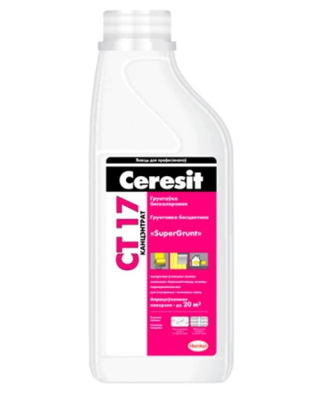Грунтовка Ceresit CT 17 (концентрат) (бесцветная) 1л в Минске - изображение Изображение: грунтовка ceresit ct 17 (концентрат) (бесцветная) 1л в Минске