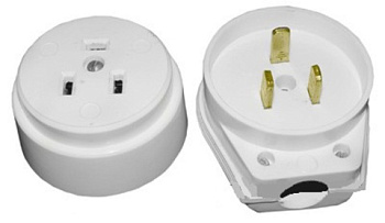 Картинка: разъем рш-вш 32а 250в 2р+ре оу (белый) tdm  в Минске