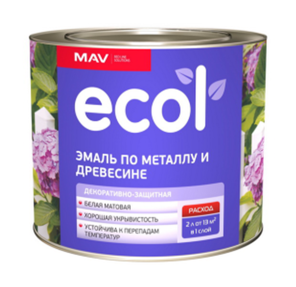 Эмаль ECOL по металлу и древесине (ПФ-115) белая глянцевая 1,0л (0,9кг) в #REGION_NAME_DECLINE_PP# - изображение Изображение: эмаль ecol по металлу и древесине (пф-115) белая глянцевая 1,0л (0,9кг) в #REGION_NAME_DECLINE_PP#