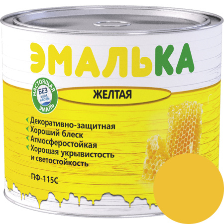 Изображение: эмаль пф-115 с эмалька для наружных и внутренних работ желтая 2,0л (1,9кг) в Минске