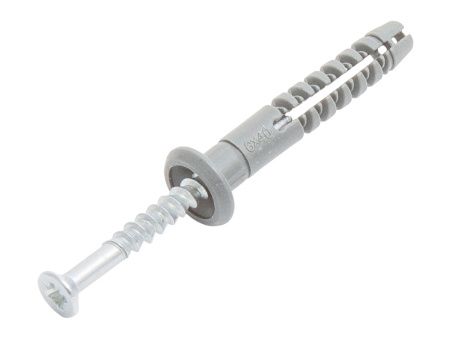 Дюбель быстрого монтажа 8х60 с гвоздевым шурупом, потай.в коробке с окном (упак 75шт)