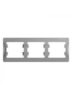 Картинка: рамка glossa gsl000303 3-пост. гориз., алюм. т.м.schneider electric в Минске