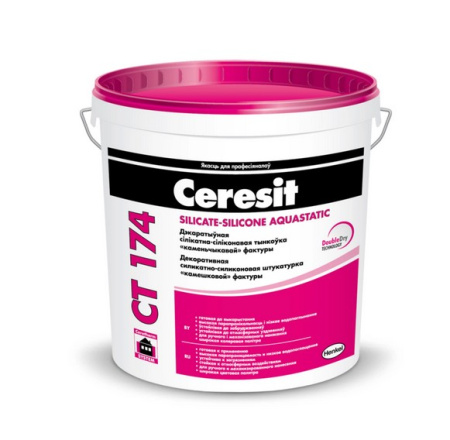 Штукатурка силикатно-силиконовая "камешковая" Ceresit СТ174 (1,5мм)  25кг  в Минске - изображение Изображение: штукатурка силикатно-силиконовая "камешковая" ceresit ст174 (1,5мм)  25кг  в Минске